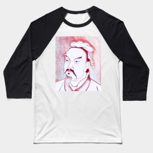 Sun Tzu Portrait | Sun Tzu Artwork | Line Art 3 Baseball T-Shirt